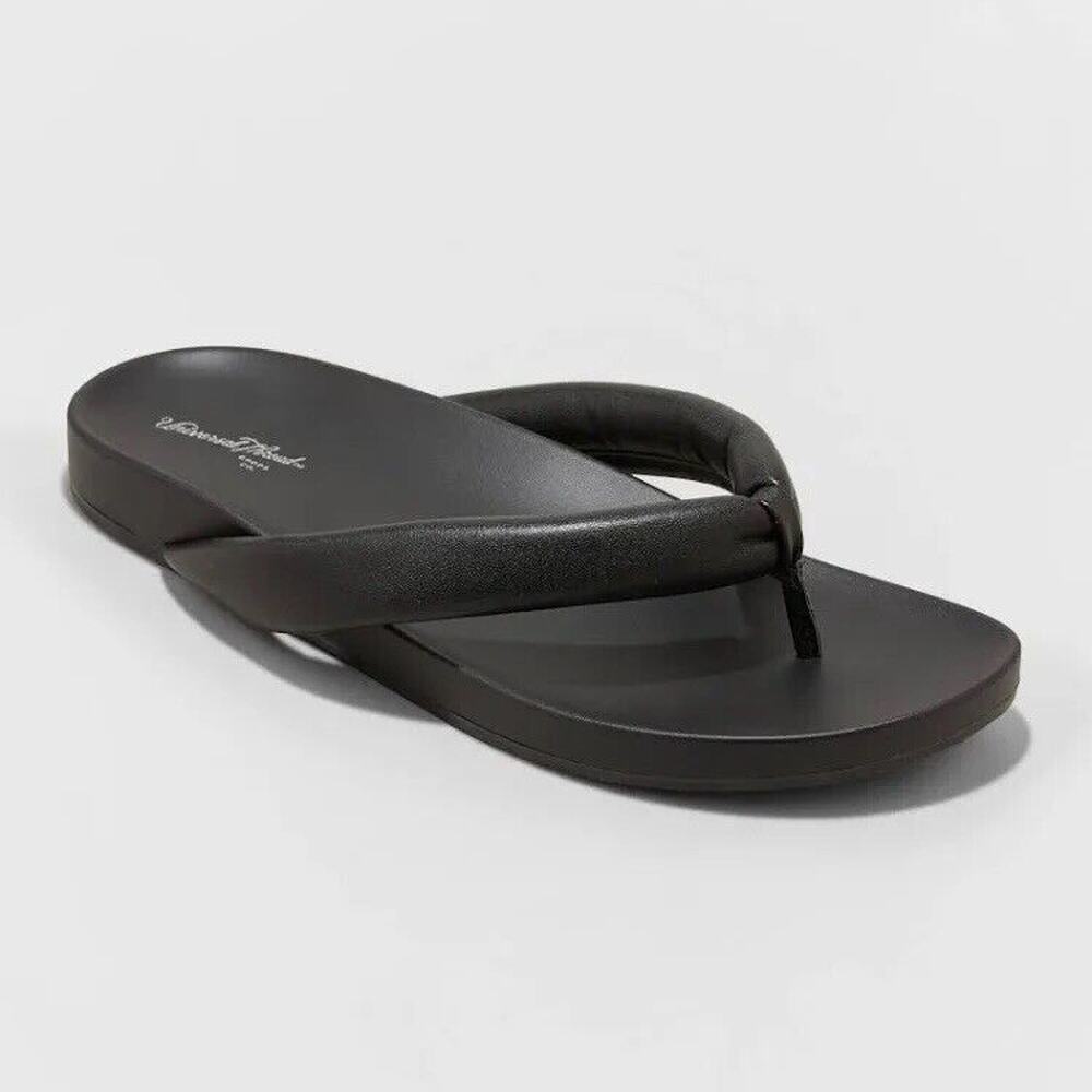 Universal Thread Jewel Black Footbed Thong Sandals Size 6 New With Tags